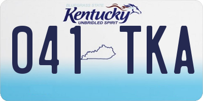 KY license plate 041TKA