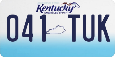 KY license plate 041TUK