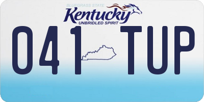 KY license plate 041TUP