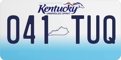 KY license plate 041TUQ
