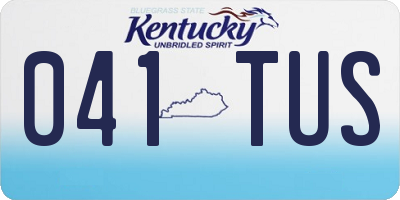 KY license plate 041TUS