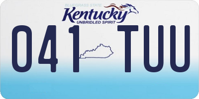 KY license plate 041TUU