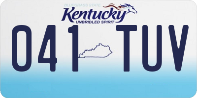 KY license plate 041TUV