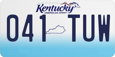 KY license plate 041TUW