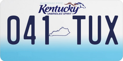 KY license plate 041TUX