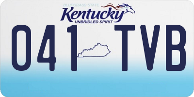 KY license plate 041TVB