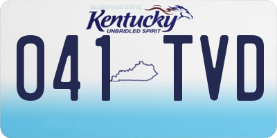 KY license plate 041TVD