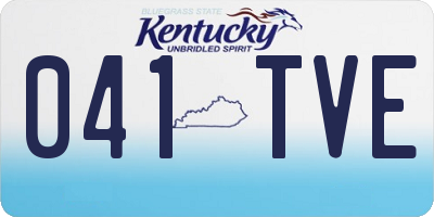 KY license plate 041TVE