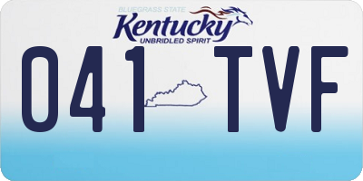 KY license plate 041TVF