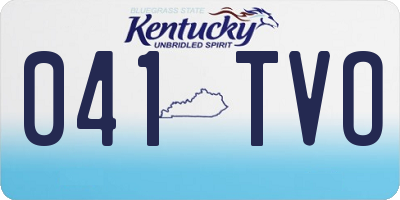KY license plate 041TVO