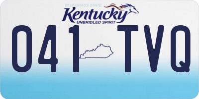 KY license plate 041TVQ