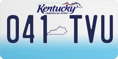 KY license plate 041TVU
