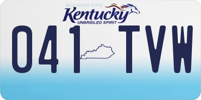 KY license plate 041TVW