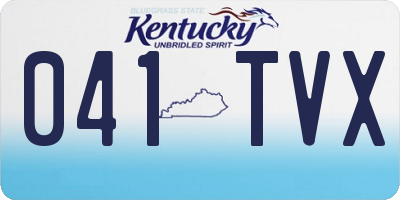 KY license plate 041TVX
