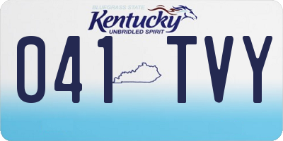 KY license plate 041TVY