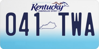 KY license plate 041TWA