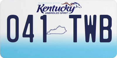 KY license plate 041TWB