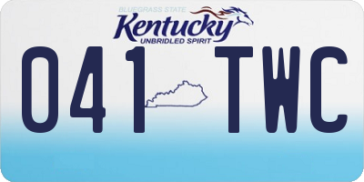 KY license plate 041TWC