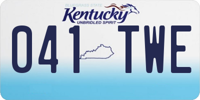 KY license plate 041TWE