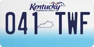 KY license plate 041TWF