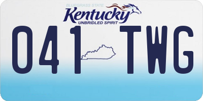 KY license plate 041TWG
