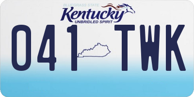 KY license plate 041TWK