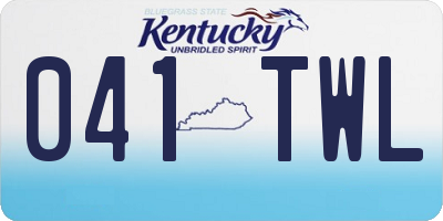 KY license plate 041TWL