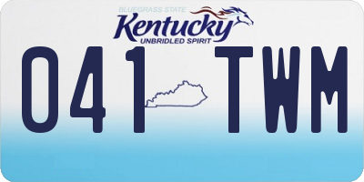 KY license plate 041TWM