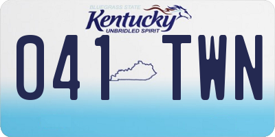 KY license plate 041TWN