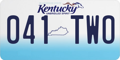 KY license plate 041TWO