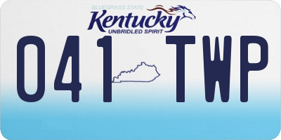 KY license plate 041TWP