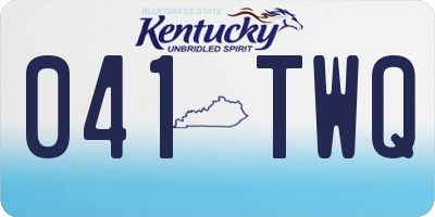 KY license plate 041TWQ