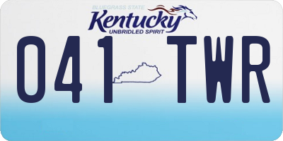 KY license plate 041TWR