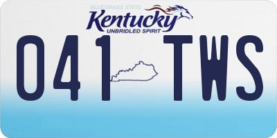KY license plate 041TWS