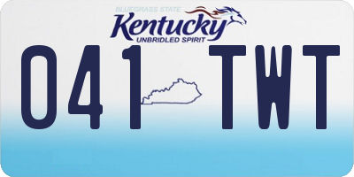 KY license plate 041TWT