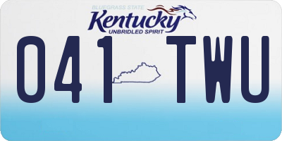 KY license plate 041TWU