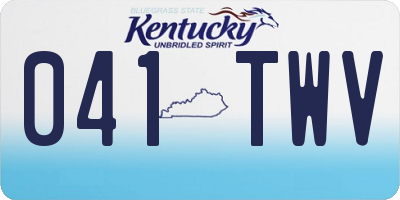 KY license plate 041TWV