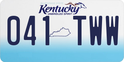 KY license plate 041TWW