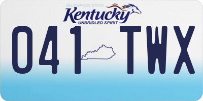 KY license plate 041TWX