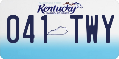 KY license plate 041TWY