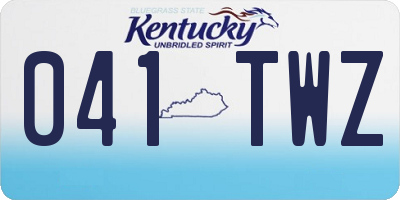 KY license plate 041TWZ