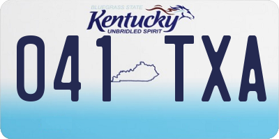 KY license plate 041TXA