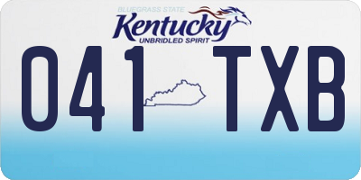 KY license plate 041TXB