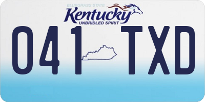 KY license plate 041TXD