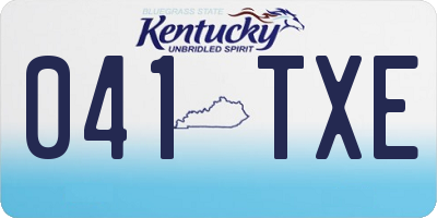 KY license plate 041TXE