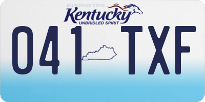 KY license plate 041TXF