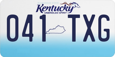 KY license plate 041TXG
