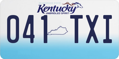 KY license plate 041TXI