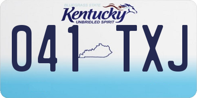 KY license plate 041TXJ