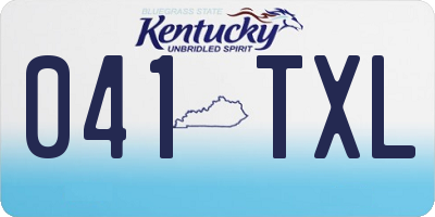 KY license plate 041TXL